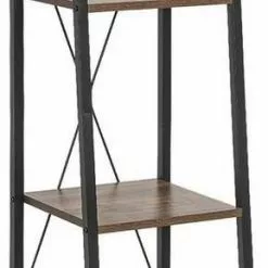 EUGAD Bücherregal, Standregal Badregal Bücherregal Küchenregal Schuhregal aus Holz und Stahl, mit 4 Ablagen, 34 x 35 x 148 cm Golden-Weißer Marmor, Schwarz Marmor, Vintage