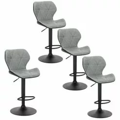 EUGAD Barhocker, 4er-Set mit Rückenlehne aus Kunstleder Metall Braun Anthrazit, Dunkelbraun, Grau -Eugad Möbel Einkaufen 7014be13 437b 486b be3f 1a274e18fcc0