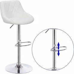 EUGAD Barhocker, 2er-Set Barstühle, höhenverstellbar, 360°drehbar Weiß Bordeaux, Cremewei&szlig;, Grau, Khaki, Rot, Schwarz, Wei&szlig; -Eugad Möbel Einkaufen 703a6f2a 15fc 5798 b9a7 8c2107912936