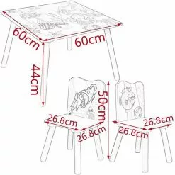 EUGAD Sitzgruppe, Kindersitzgruppe 1 Kindertisch und 2 Kinderstühle Set Kinderschreibtisch aus Wassertiere Serie Bunt -Eugad Möbel Einkaufen 70eddaf2 5a9f 575b 93b4 78c74c925b4a