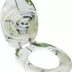 EUGAD WC-Sitz (1-St), Toilettensitz, WC Sitz mit Absenkautomatik, MDF, Holz, Softclose Scharnier Gr&uuml;ne Bl&auml;tter, Holzfarbe, Lilie, Seestern, Seestern Am Strand, Seestern Sonnenuntergang, Stone, &lrm;Lila Blume und Stones -Eugad Möbel Einkaufen 712e1488 ec7a 4fe5 bcdd 364b1a45607c