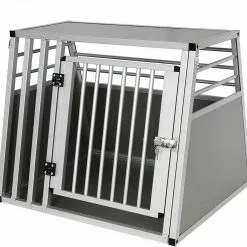 EUGAD Tiertransportbox, Hundetransportbox Alu Hundebox Reisebox Autobox für große Hunde Husky Samojede Weimaraner Border Collie Chow-Chow Shetland Sheepdog 80 x 65 x 65 cm XL Silber -Eugad Möbel Einkaufen 71a85555 f862 5f3f b3a7 a690c138d333