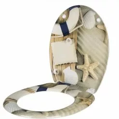 EUGAD WC-Sitz, Toilettendeckel mit Absenkautomatik Sandstrand