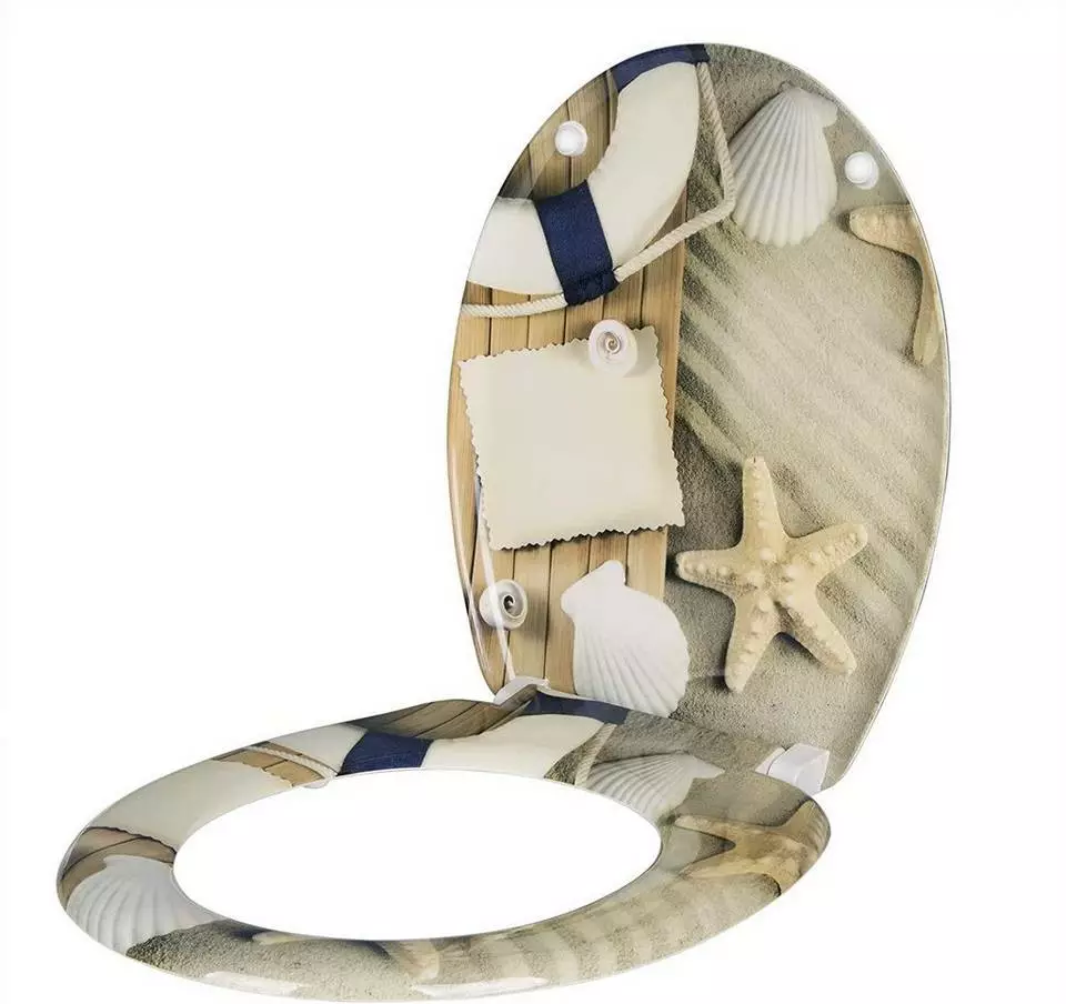 EUGAD WC-Sitz, Toilettendeckel mit Absenkautomatik Sandstrand 1 EUGAD WC-Sitz, Toilettendeckel mit Absenkautomatik Sandstrand