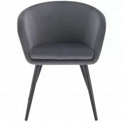 EUGAD Esszimmerstuhl, mit Armlehne, Retro Design, Samt, Metall Dunkelgrau Hellgrau, Schwarz -Eugad Möbel Einkaufen 72747049 0a37 5241 bbe9 6073caa992f9