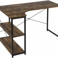 EUGAD Schreibtisch, PC-Tisch Bürotisch Arbeitstisch mit Bücherregal Holz 120x74x71,5 cm Hell Eiche Holz Vintage, Weiß+Hell Eiche -Eugad Möbel Einkaufen 72f51a8c 6b3c 51e3 b3a2 19315ce23b4c