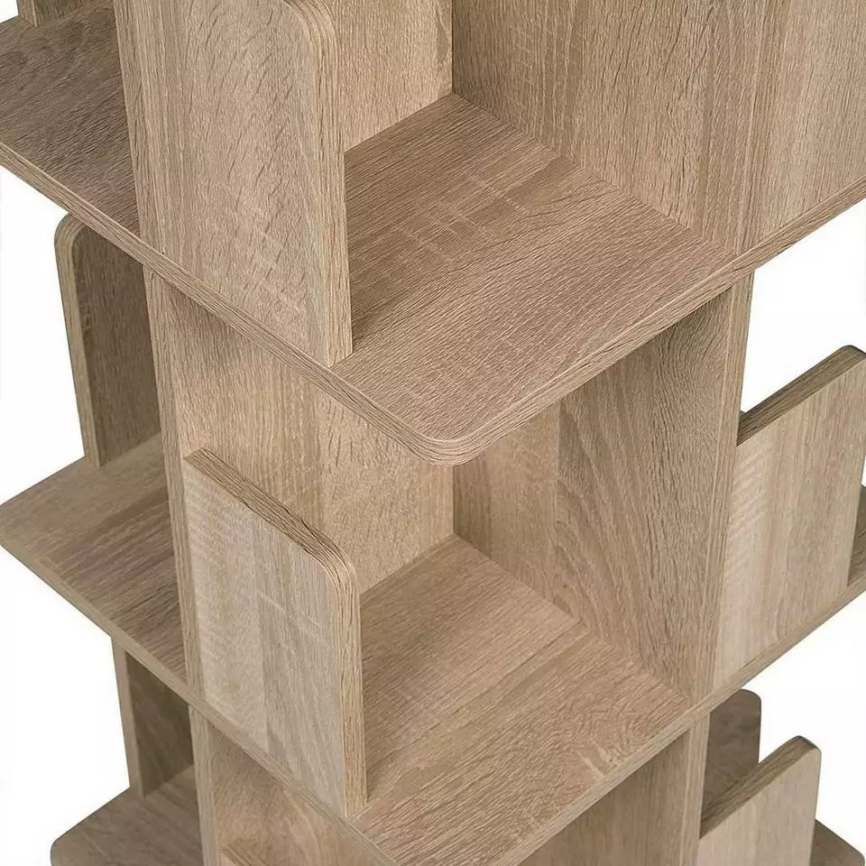 EUGAD Bücherregal, Raumteiler Standregal mit 3 Ebenen, 360° frei drehbar, MDF, Natur 6 EUGAD Bücherregal, Raumteiler Standregal mit 3 Ebenen, 360° frei drehbar, MDF, Natur – Bild 6