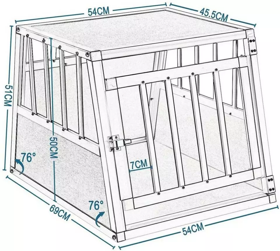EUGAD Tiertransportbox, Hundetransportbox Alu Hundebox Reisebox Autobox für kleine/mittlere Hunde Französische Bulldogge Beagle Terriers Dackel Shiba Inu 69 x 54 x 50 cm L 2 EUGAD Tiertransportbox, Hundetransportbox Alu Hundebox Reisebox Autobox für kleine/mittlere Hunde Französische Bulldogge Beagle Terriers Dackel Shiba Inu 69 x 54 x 50 cm L – Bild 2