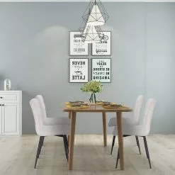 EUGAD Esszimmerstuhl (4 Stück), Polsterstuhl Wohnzimmerstuhl Samtstuhl Sessel mit Rückenlehne, Metallbeine, Sitzfläche aus Samt, Blau Creme, Dunkelgrau, Hellgrau, Rosa -Eugad Möbel Einkaufen 74b44459 15e0 4a2d a38c d617dc3472b4