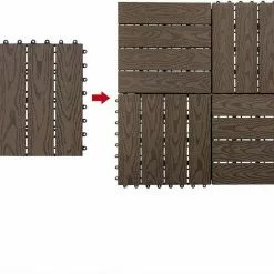 EUGAD WPC-Fliesen, WPC Fliesen Klickfliesen in Holzoptik 22 Stücke für 2m² Hellgrau Anthrazit, Braun, Coffee -Eugad Möbel Einkaufen 7528369f 77f3 5d48 a22f 1afffd10af65