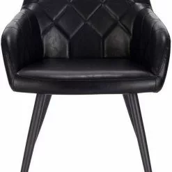 EUGAD Esszimmerstuhl, aus Kunstleder mit Armlehnen und Rückenlehne Gestell aus Metall Schwarz Braun, Dunkelbraun, Dunkelgrau -Eugad Möbel Einkaufen 758d699e 0228 5647 80d8 a8e4caadb642