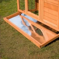 EUGAD Tierhaus, Hasenstall Kaninchenstall Hasenkäfig Kleintierstall Meerschweinchen Massivholz Hellrot 120 x 50 x 100,5 cm Grau-Wei&szlig;, Hellbraun -Eugad Möbel Einkaufen 75951719 1a15 4f4c 98c7 ae873107ef00