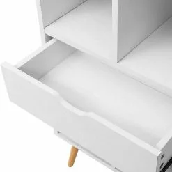 EUGAD Bücherregal, Bücherschrank Raumteiler mit Schublade, mit Fußbeine, 6 Fächer, Weiß -Eugad Möbel Einkaufen 76c04809 e735 5d84 b53f ea53c1ae3ed9