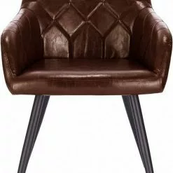 EUGAD Esszimmerstuhl, 4er-Set Esszimmerstuhl aus Kunstleder Metallbeine Dunkelbraun Schwarz -Eugad Möbel Einkaufen 76d82e78 ae0a 58ab a4a0 8c7c02760b76