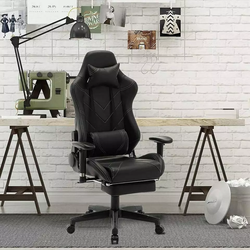 EUGAD Gaming Chair, Bürostuhl, Gaming Stuhl, Kunstleder, mit einstellbaren Armlehnen Rot Blau, Schwarz, Weiß 18 EUGAD Gaming Chair, Bürostuhl, Gaming Stuhl, Kunstleder, mit einstellbaren Armlehnen Rot Blau, Schwarz, Weiß – Bild 18