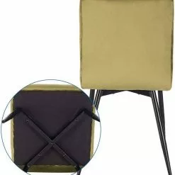 EUGAD Esszimmerstuhl (2 Stück), Polsterstuhl Wohnzimmerstuhl Samtstuhl Sessel mit Rückenlehne, Metallbeine, Sitzfläche aus Samt, Dunkelgrün Blau, Creme, Dunkelgrau, Dunkelgr&uuml;n, Hellgrau, Rosa -Eugad Möbel Einkaufen 775ac1c2 619d 5d7f 9b65 e47d3b1882bd