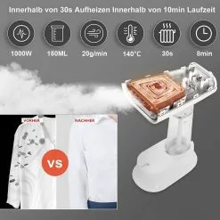 EUGAD Dampfbürste, Dampfglätter Reisebügeleisen Dampfbügeleisen Steamer Kleidung Handbügeleisen mit Dampfbürste 150 ml 1000 W für Haushalt Urlaub Dienstreise -Eugad Möbel Einkaufen 779c57eb 7e6f 48b3 8660 3e4021f1a1fc