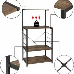 EUGAD Küchenregal, Standregal Bäckerregal mit 4 S-Haken, Industrie-Design, Vintage 10 EUGAD Küchenregal, Standregal Bäckerregal mit 4 S-Haken, Industrie-Design, Vintage -Eugad Möbel Einkaufen 784ca7a5 92be 50e9 815a a652299c276e