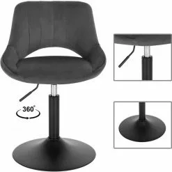 EUGAD Barhocker (4 St), Barstuhl Barsessel Sessel Loungesessel höhenverstellbar Clubsessel Cocktailsessel Drehsessel Samt Sitzhöhe 40–55 cm Schwarz Dunkelgrau, Rosa -Eugad Möbel Einkaufen 78735e11 f2b5 4bba 8643 39b9ae33fe66