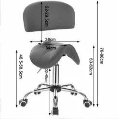 EUGAD Arbeitshocker (1er-Set), Sattelhocker mit Rückenlehne gepolstert höhenverstellbar aus Kunstleder Schwarz Grau, Wei&szlig; -Eugad Möbel Einkaufen 78b39abd 2fe6 5454 8164 11894251a1b8