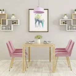 EUGAD Esszimmerstuhl, 4 Stücke Retro Küchenstuhl Sitzfläche aus Samt mit Metallbeine Dunkelgrün Bordeaux, Dunkelgrau, Dunkelgrün, Hellgrau, Rosa, Schwarz -Eugad Möbel Einkaufen 7927485c 1e1b 5814 9f7c bc898377c739