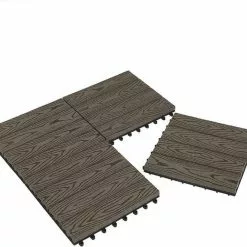 EUGAD WPC-Fliesen, WPC Fliesen Klickfliesen in Holzoptik 11 Stücke für 1m² Grau Anthrazit, Braun, Coffee, Hellgrau -Eugad Möbel Einkaufen 793c8dde 890d 5c38 bf66 57a6581a36f3