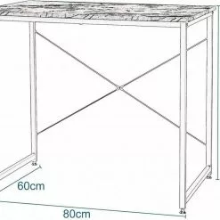 EUGAD Schreibtisch, Computertisch Esstisch Holz Stahl 80x60x70 cm Holz Vintage+schwarz Hell Eiche+schwarz, Hell Eiche+weiß, Marmor+schwarz -Eugad Möbel Einkaufen 799d60da 4b18 54ca 8446 1b45a36e77fb
