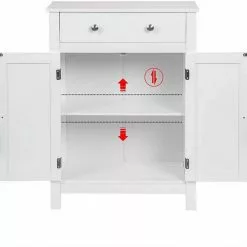 EUGAD Badkommode, Badezimmerschrank, 2 Türen, 1 Schubkasten, mit verstellbare Regalebene, MDF, Weiß -Eugad Möbel Einkaufen 79bbdf36 e9c0 5913 af15 c0f43e4ab545