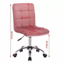 EUGAD Schreibtischstuhl, Arbeitshocker Bürohocker Samt Metall, 360° drehbar, Rosa Hellgrau -Eugad Möbel Einkaufen 7a144a0f 9a74 59c3 88b6 db053977ee42