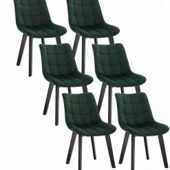 EUGAD Esszimmerstuhl (6 Stück), Wohnzimmerstuhl mit Rückenlehne, Polsterstuhl Küchenstuhl Weich Samt und Holz für ESS- und Wohnzimmer Schwarz Dunkelgrau, Dunkelgrün, Rosa -Eugad Möbel Einkaufen 7a5e3bf2 7834 540a 9677 6b763fa15432