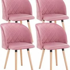 EUGAD Esszimmerstuhl (4 Stück), 4er-Set Esszimmerstuhl Küchenstuhl Samt Massivholz Cremeweiß Cremeweiß, Rosa -Eugad Möbel Einkaufen 7a77b55f 9b27 595f b9fc 67c8c4f5f092