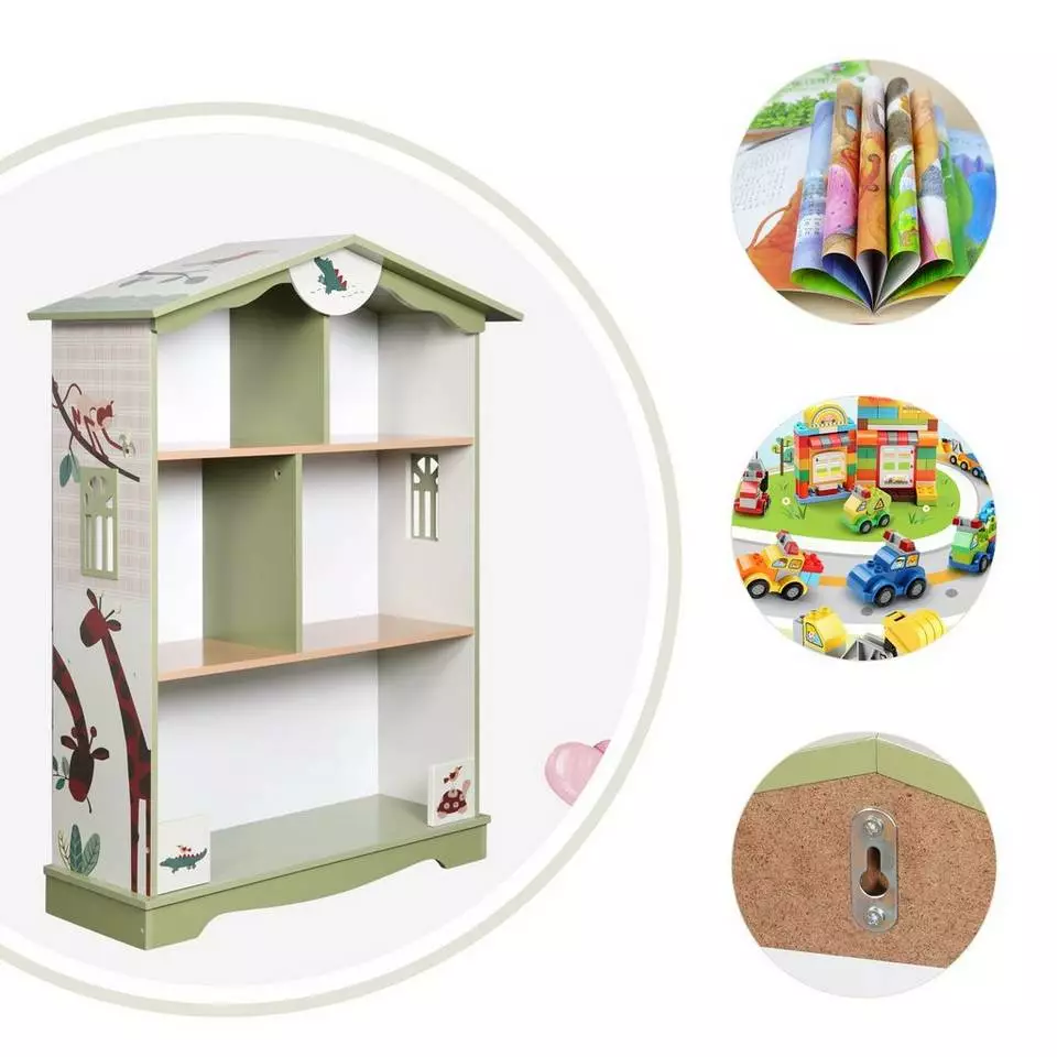 EUGAD Bücherregal, 1-tlg., Kinderregal Aufbewahrungsregal mit 5 Fächern, Zoomotive Spielzeug-Organizer für Kinderzimmer 4 EUGAD Bücherregal, 1-tlg., Kinderregal Aufbewahrungsregal mit 5 Fächern, Zoomotive Spielzeug-Organizer für Kinderzimmer – Bild 4
