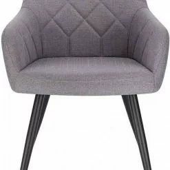 EUGAD Esszimmerstuhl (6 Stück), Wohnzimmerstuhl aus Leinen Polsterstuhl mit Armlehnen und Rückenlehne schwarze Gestell aus Metall Hellgrau Dunkelgrau -Eugad Möbel Einkaufen 7bd093b0 6bc6 56e9 90f5 e9c730d15566