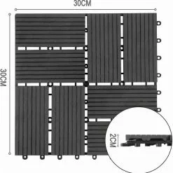 EUGAD WPC-Fliesen, 22 Stück WPC Terrassenfliesen Klickfliesen 30x30cm Coffee Anthrazit, Dunkelgrau, Hellgrau -Eugad Möbel Einkaufen 7ce18fe2 b3e7 50ae 8816 69cf681b21a7