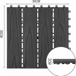 EUGAD WPC-Fliesen, 22 Stück WPC Terrassenfliesen 30x30cm Holzstruktur Coffee Anthrazit, Dunkelgrau, Hellgrau -Eugad Möbel Einkaufen 7d9684ec 8aa1 5d65 9bab 4a02d170faf3