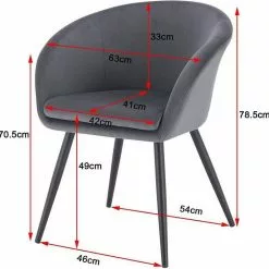 EUGAD Esszimmerstuhl, 2er-Set mit Armlehne, Retro Design, Samt, Metall Schwarz Dunkelgrau, Hellgrau -Eugad Möbel Einkaufen 7dd352e6 ffb1 5bfb 9376 2747fb571e7b