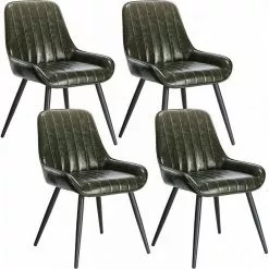 EUGAD Esszimmerstuhl, 4 Stücke Retro Küchenstuhl Sitzfläche aus PU mit Metallbeine Schwarz Braun, Dunkelbraun, Dunkelgrün, Grau -Eugad Möbel Einkaufen 7dfb8369 9c70 53c0 a5ad 901cf91fa08e