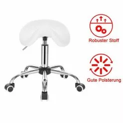 EUGAD Drehstuhl (1 Stück), Sattelhocker gepolstert höhenverstellbar aus Kunstleder Grau Schwarz, Wei&szlig; -Eugad Möbel Einkaufen 7f17a365 94af 5704 9122 cc95000f3261