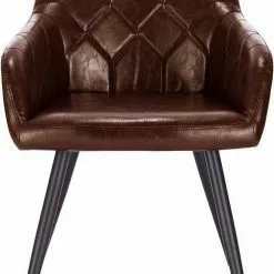 EUGAD Esszimmerstuhl, aus Kunstleder mit Armlehnen und Rückenlehne Gestell aus Metall Schwarz Braun, Dunkelbraun, Dunkelgrau -Eugad Möbel Einkaufen 7fb38698 f905 5498 8dbb 72d26281a8fa