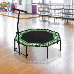 EUGAD Fitnesstrampolin, Fitness Trampolin Indoor Faltbar Ø 126cm mit höhenverstellbarem Haltegriff, leise Gummiseilfederung, belastbar bis 120 kg Grün, Schwarz -Eugad Möbel Einkaufen 80499bca 1ba0 40d1 8219 ad3e3e8f3119