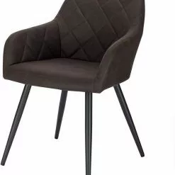 EUGAD Esszimmerstuhl (1 Stück), Wohnzimmerstuhl aus Stoff, Polsterstuhl mit Armlehnen und Rückenlehne, Gestell aus Metall Anthrazit, Braun, Grau -Eugad Möbel Einkaufen 80ba7cd9 6092 5cdb b172 50153c1eb7b4