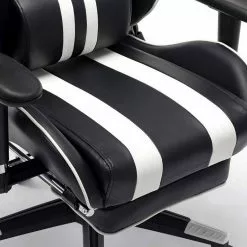 EUGAD Gaming-Stuhl (1 Stück), mit Fußstütze Racing Stuhl Drehstuhl Bürostuhl Schreibtischstuhl PC Stuhl mit Wippfunktion Höhenverstellbar Kunstleder Weiß Grau, Rot, Weiß -Eugad Möbel Einkaufen 81673c23 d34b 47cd a0e8 9c36e51d928d