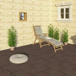 EUGAD WPC-Fliesen, 22 Stück WPC Terrassenfliesen in T-Form 30x30cm Dunkelgrau Anthrazit, Braun, Hellgrau -Eugad Möbel Einkaufen 81dc4642 5ef2 57f1 a5d3 cda8c74a581e