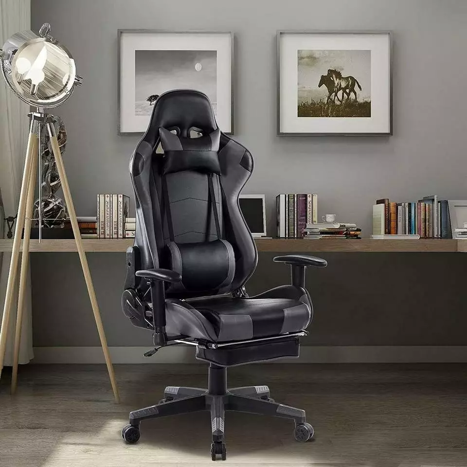 EUGAD Gaming Chair, Bürostuhl Schreibtischstuhl, Kunstleder, mit Ledenkissen Kopfstütze einstellbaren Armlehnen Weiß Grau, Rot, Weiß 10 EUGAD Gaming Chair, Bürostuhl Schreibtischstuhl, Kunstleder, mit Ledenkissen Kopfstütze einstellbaren Armlehnen Weiß Grau, Rot, Weiß – Bild 10