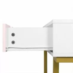 EUGAD Schminktisch (1-St), Schminktisch Frisiertisch Kommode mit Spiegel modern Kosmetiktisch mit 3 Schubladen Weiß-Rosa-Golden -Eugad Möbel Einkaufen 830e998f c3f9 4685 91e5 e964f0208000