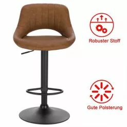 EUGAD Barhocker (2 St), 2er-Set 360° drehbar stufenlos höhenverstellbar mit Rückenlehne aus Kunstleder und Stahl Dunkelbraun Anthrazit, Grau -Eugad Möbel Einkaufen 834eb072 5462 5340 bc6b 0832f691b994