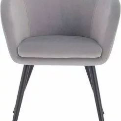 EUGAD Esszimmerstuhl, 2er-Set mit Armlehne, Retro Design, Samt, Metall Schwarz Dunkelgrau, Hellgrau -Eugad Möbel Einkaufen 835ad934 70bb 53e2 a548 b4edd2a657b3