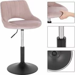 EUGAD Barhocker (6 St), Barstuhl Barsessel Sessel Loungesessel höhenverstellbar Clubsessel Cocktailsessel Drehsessel Samt Sitzhöhe 40–55 cm Rosa Dunkelgrau, Schwarz -Eugad Möbel Einkaufen 835e892b 7ed5 4e61 a469 2f4c5b649d39
