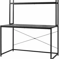 EUGAD Schreibtisch, PC-Tisch Bürotisch Arbeitstisch mit Bücherregal Holz 120x60x140 cm Schwarz-Marmor Schwarz-Vintage -Eugad Möbel Einkaufen 8368e0cd 1350 5f89 b8b1 8378dc9c449a