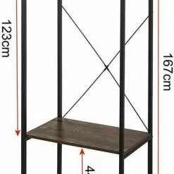 EUGAD Kleiderständer, Garderobenständer mit 2 Ablagen Holz Metall Schwarz-Hell Eiche Schwarz-Vintage, Weiß-Eiche -Eugad Möbel Einkaufen 83a0fd45 57ea 5a18 9356 143704bd3be3
